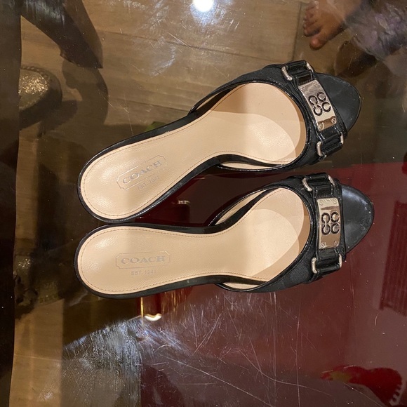 Coach black/silver monogrammed sandals - Picture 8 of 8